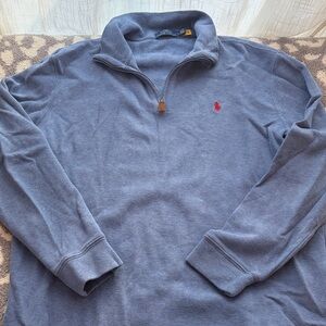 Polo by Ralph Lauren Heather Blue Quarter-Zip Sweatshirt